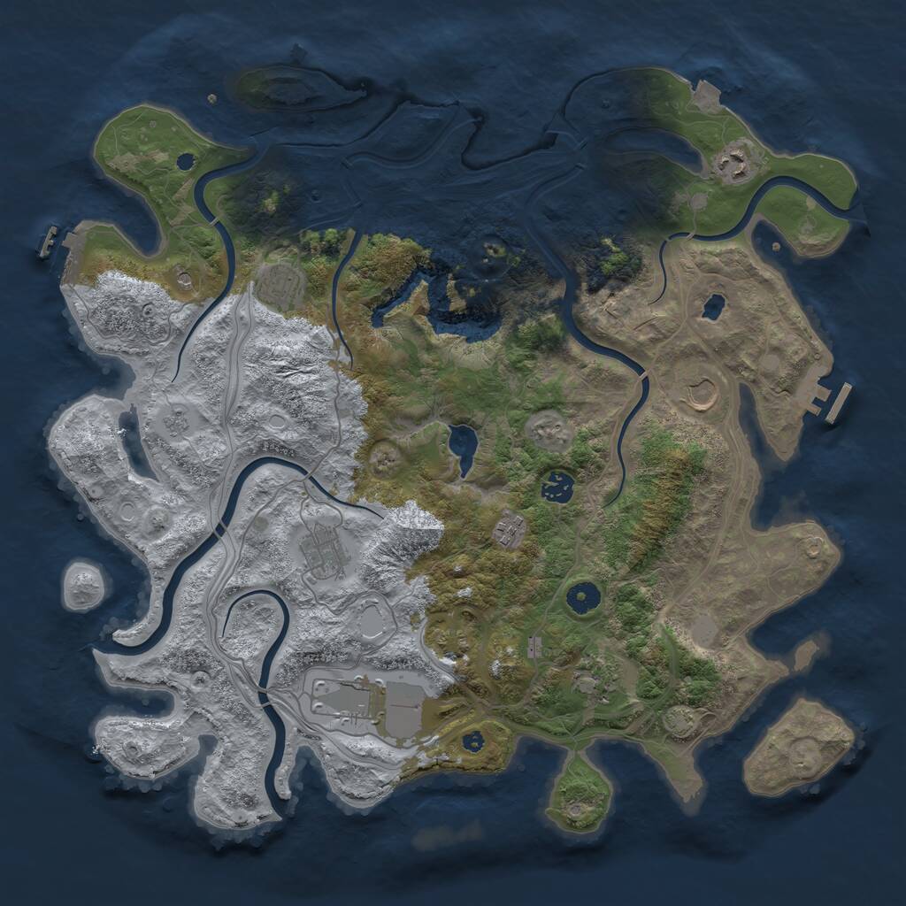 Rust Map: Procedural Map, Size: 4250, Seed: 831970, 14 Monuments