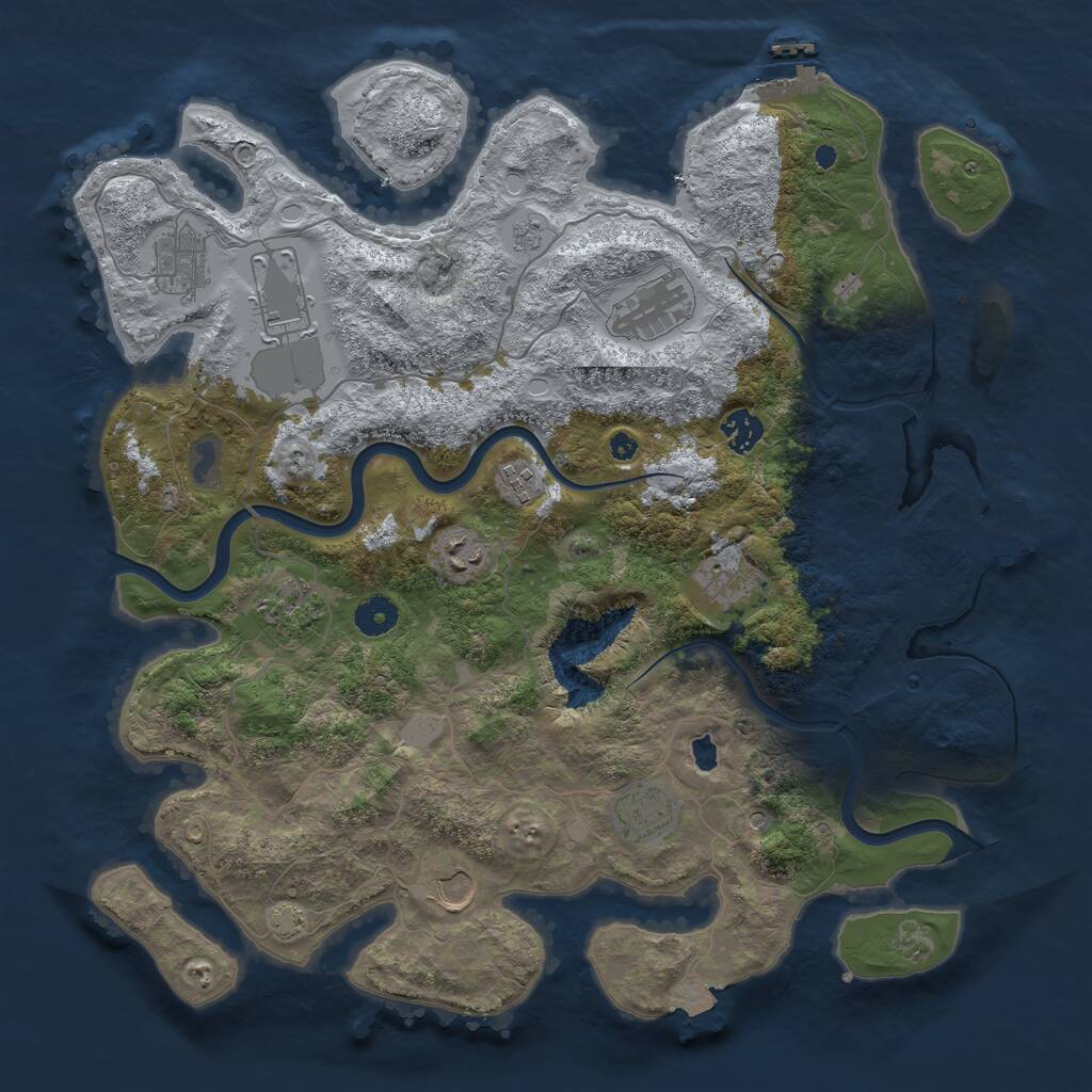 Rust Map: Procedural Map, Size: 4000, Seed: 873592346, 16 Monuments