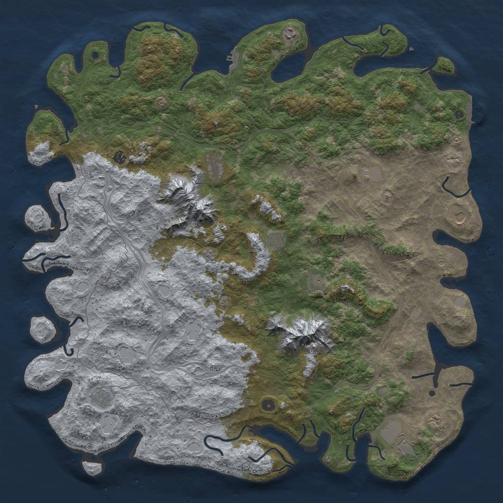Rust Map: Procedural Map, Size: 6000, Seed: 235243835, 20 Monuments