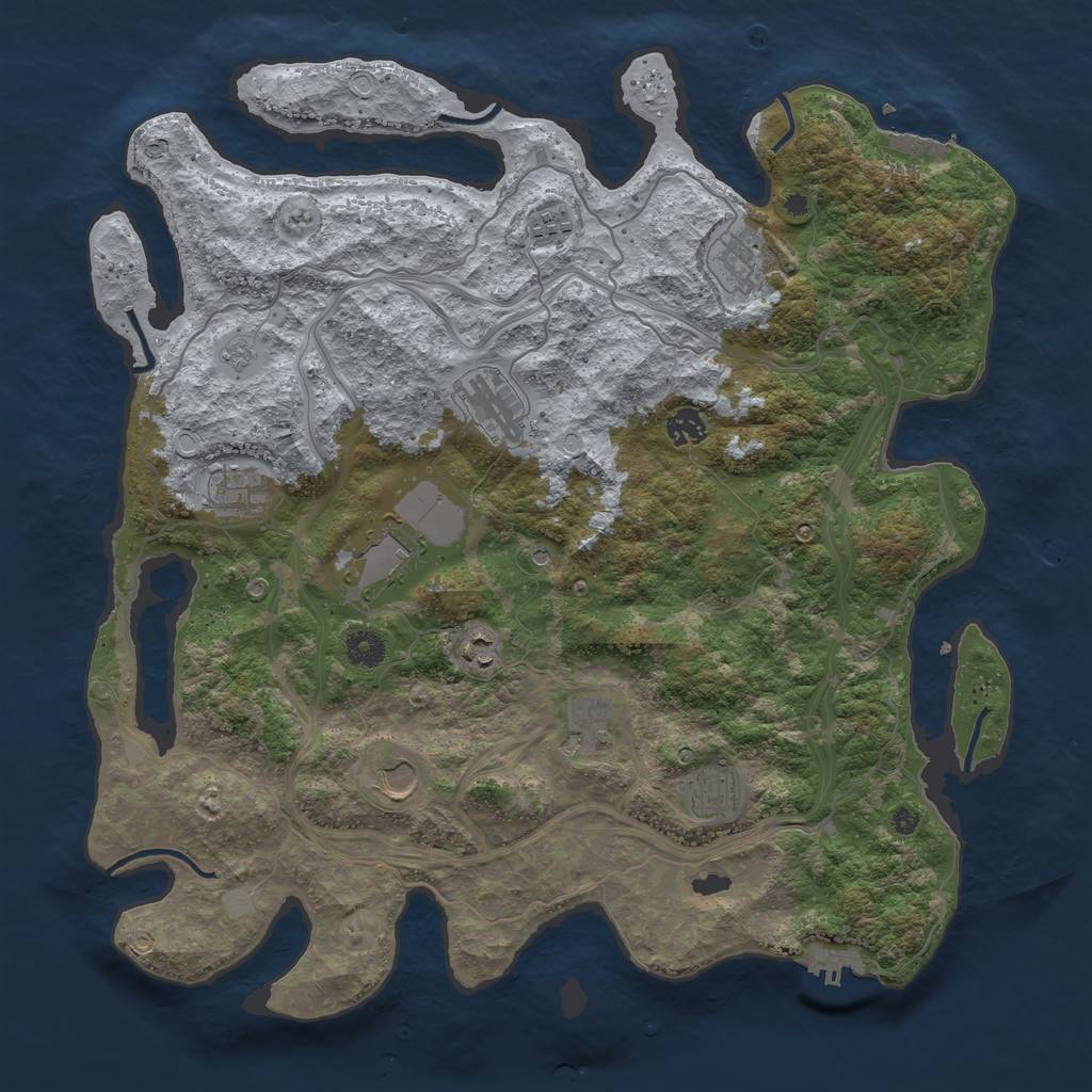 Rust Map: Procedural Map, Size: 4250, Seed: 705811, 19 Monuments