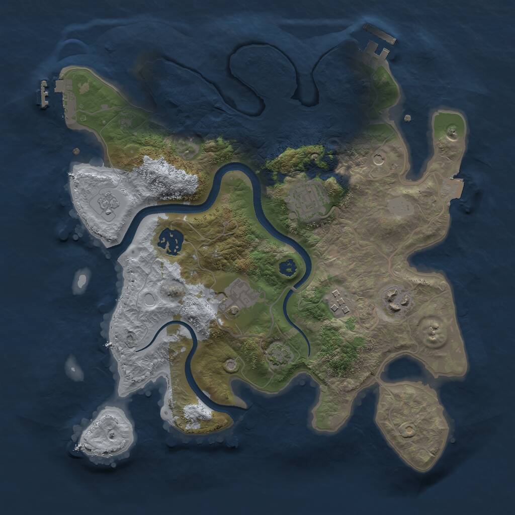 Rust Map: Procedural Map, Size: 3000, Seed: 2442060, 11 Monuments