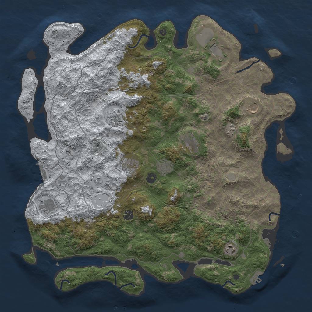 Rust Map: Procedural Map, Size: 4503, Seed: 997304776, 19 Monuments