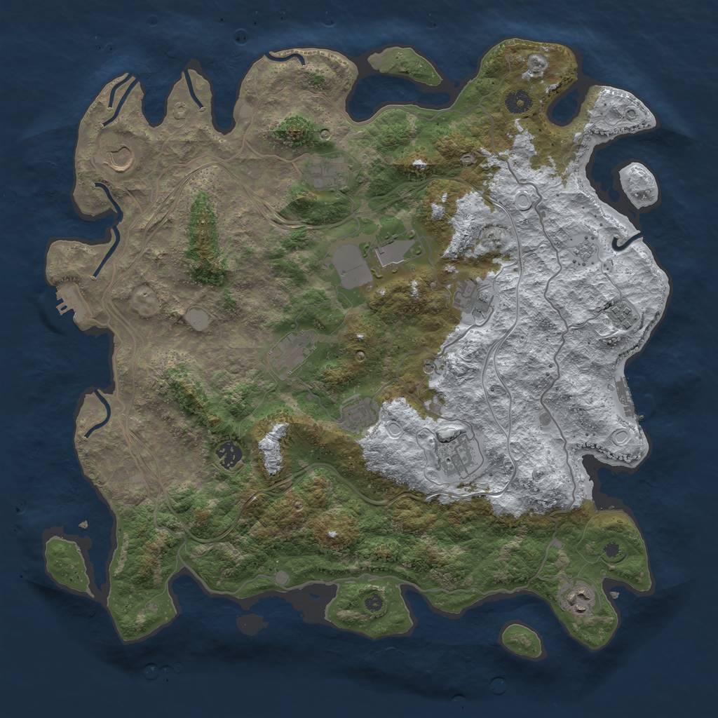 Rust Map: Procedural Map, Size: 4250, Seed: 340708, 19 Monuments