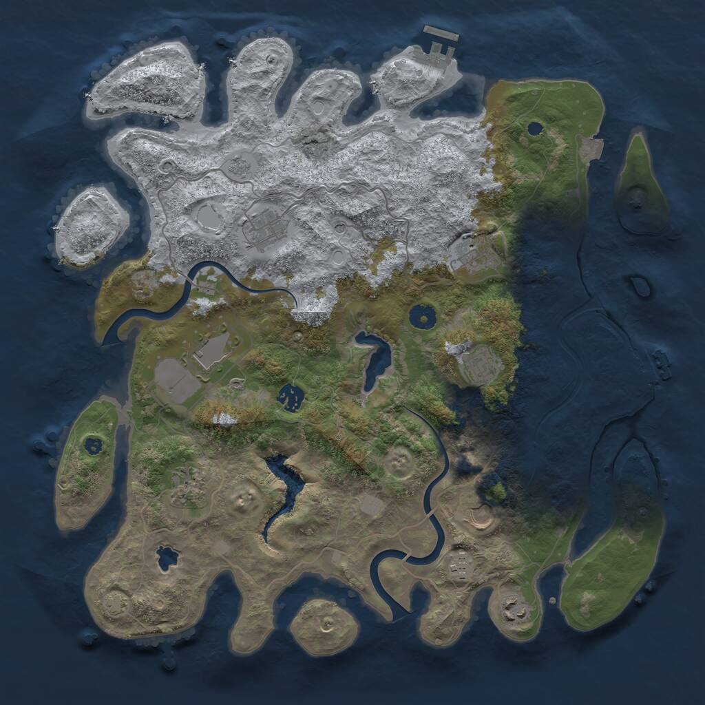 Rust Map: Procedural Map, Size: 4000, Seed: 1334079523, 15 Monuments