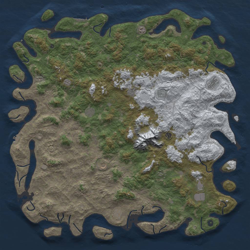Rust Map: Procedural Map, Size: 6000, Seed: 4189825, 20 Monuments