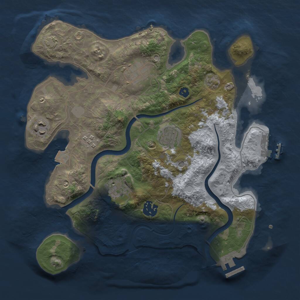 Rust Map: Procedural Map, Size: 3000, Seed: 532510022, 11 Monuments