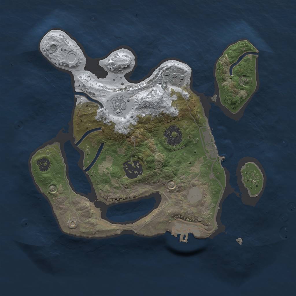 Rust Map: Procedural Map, Size: 2300, Seed: 45, 10 Monuments