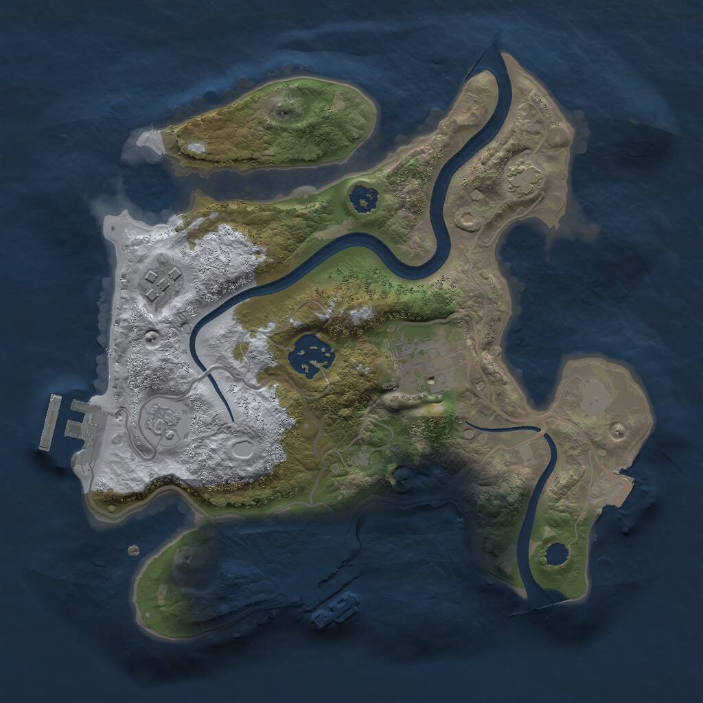 Rust Map: Procedural Map, Size: 2500, Seed: 1295103125, 8 Monuments