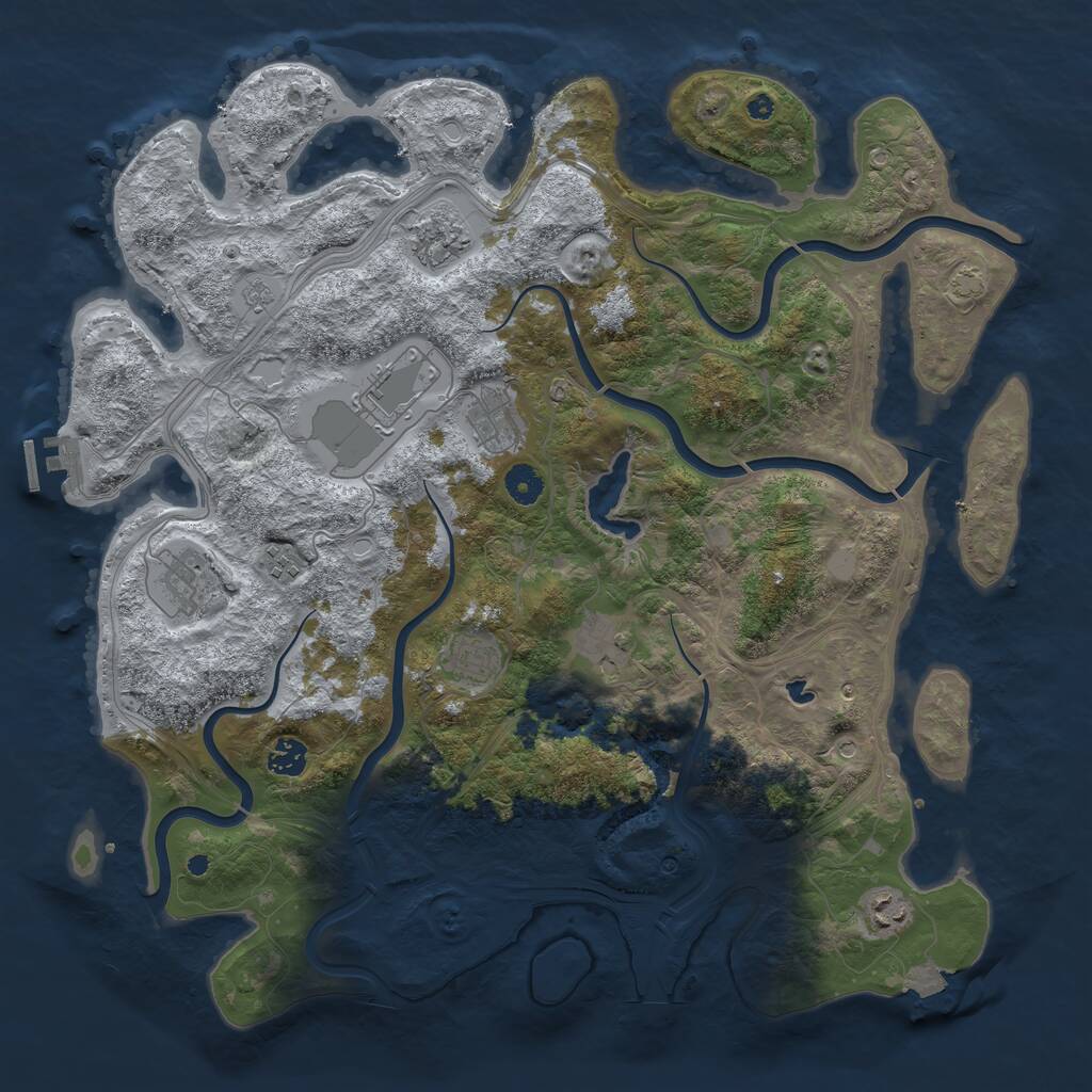 Rust Map: Procedural Map, Size: 4250, Seed: 37631, 14 Monuments