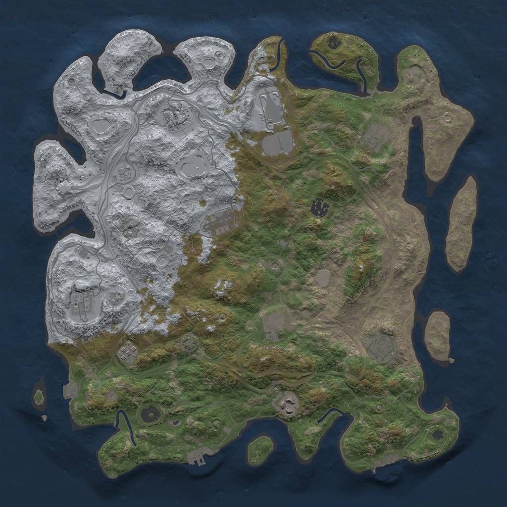 Rust Map: Procedural Map, Size: 4250, Seed: 37631, 18 Monuments