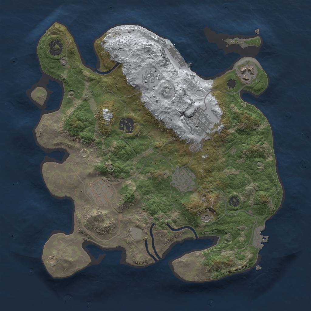 Rust Map: Procedural Map, Size: 3000, Seed: 726295801, 14 Monuments
