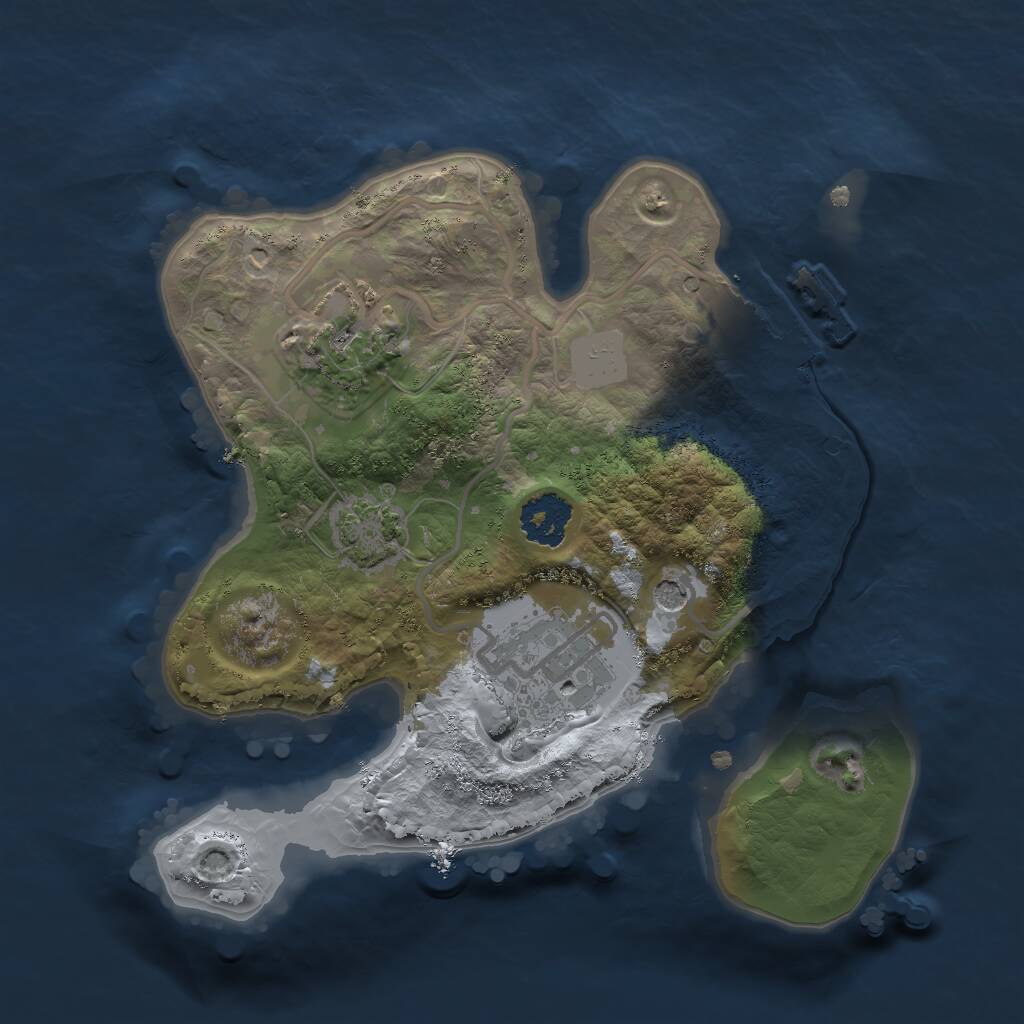 Rust Map: Procedural Map, Size: 2000, Seed: 2947, 6 Monuments