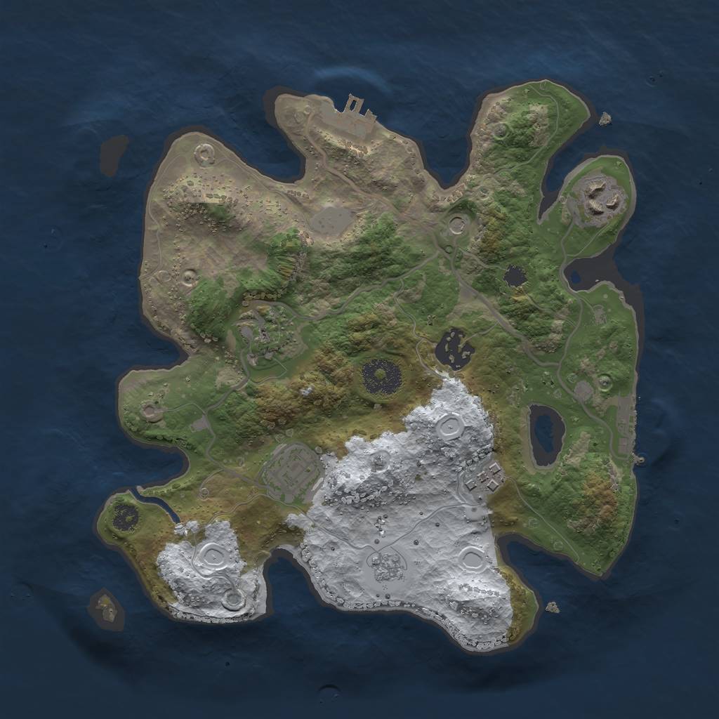 Rust Map: Procedural Map, Size: 2800, Seed: 1673142816, 14 Monuments