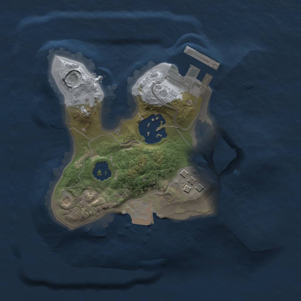 Rust Map: Procedural Map, Size: 1600, Seed: 784932743, 4 Monuments