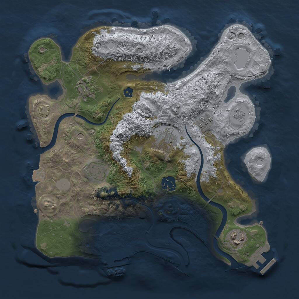 Rust Map: Procedural Map, Size: 3000, Seed: 1469532867, 12 Monuments