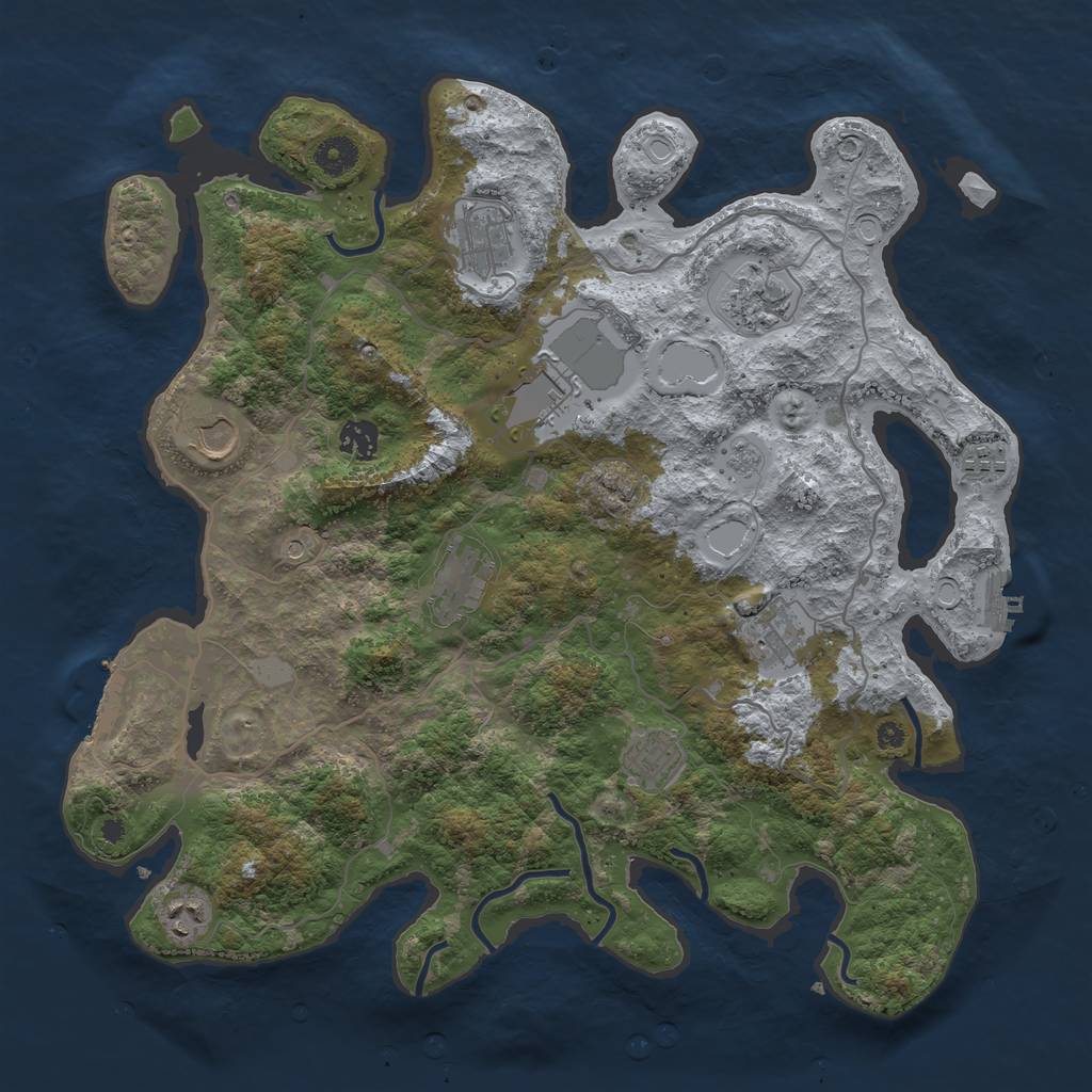 Rust Map: Procedural Map, Size: 4000, Seed: 674717906, 17 Monuments