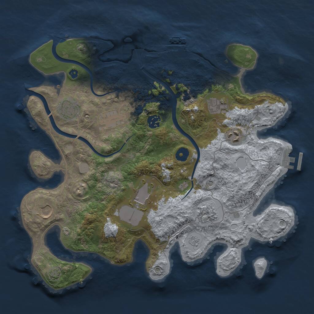 Rust Map: Procedural Map, Size: 3500, Seed: 569829532, 15 Monuments