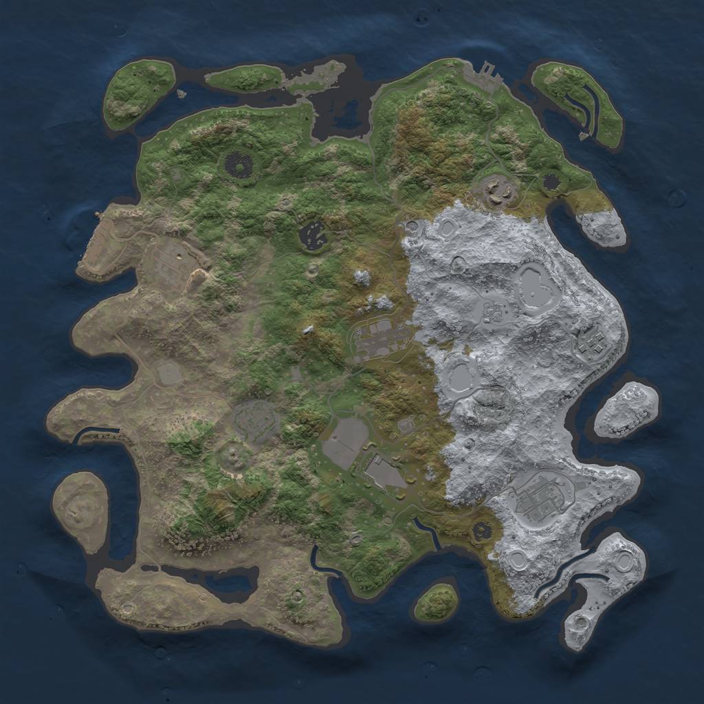 Rust Map: Procedural Map, Size: 3750, Seed: 17468592, 17 Monuments