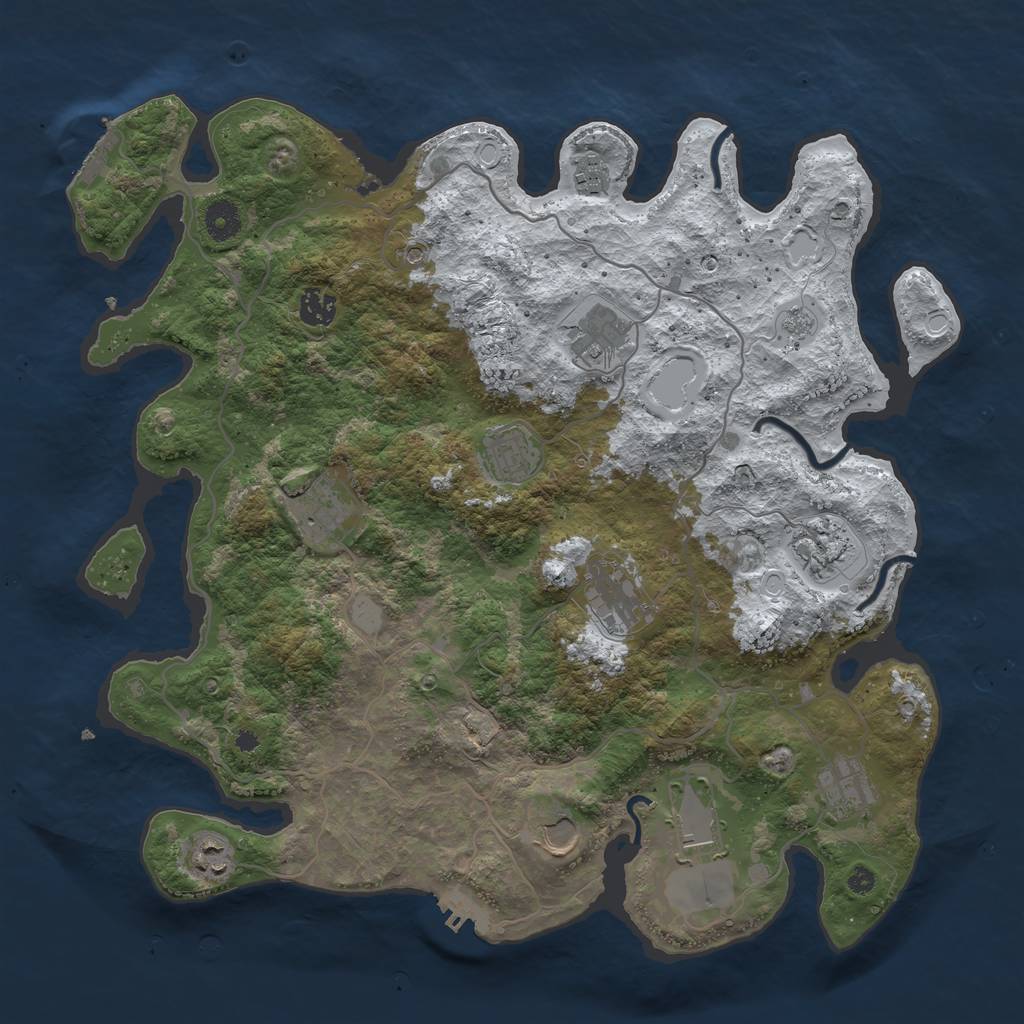 Rust Map: Procedural Map, Size: 4000, Seed: 1866981958, 20 Monuments