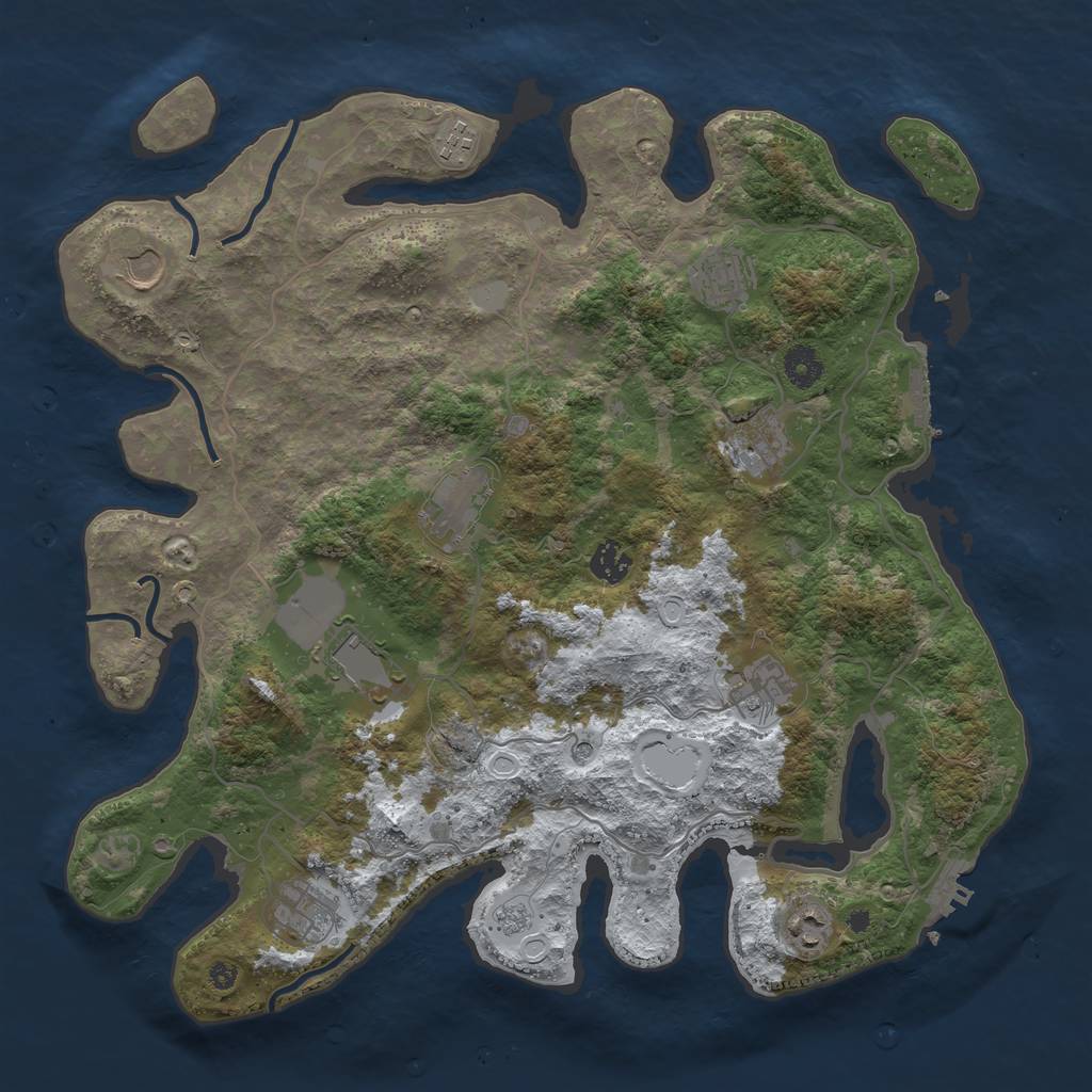 Rust Map: Procedural Map, Size: 4000, Seed: 1853568270, 19 Monuments