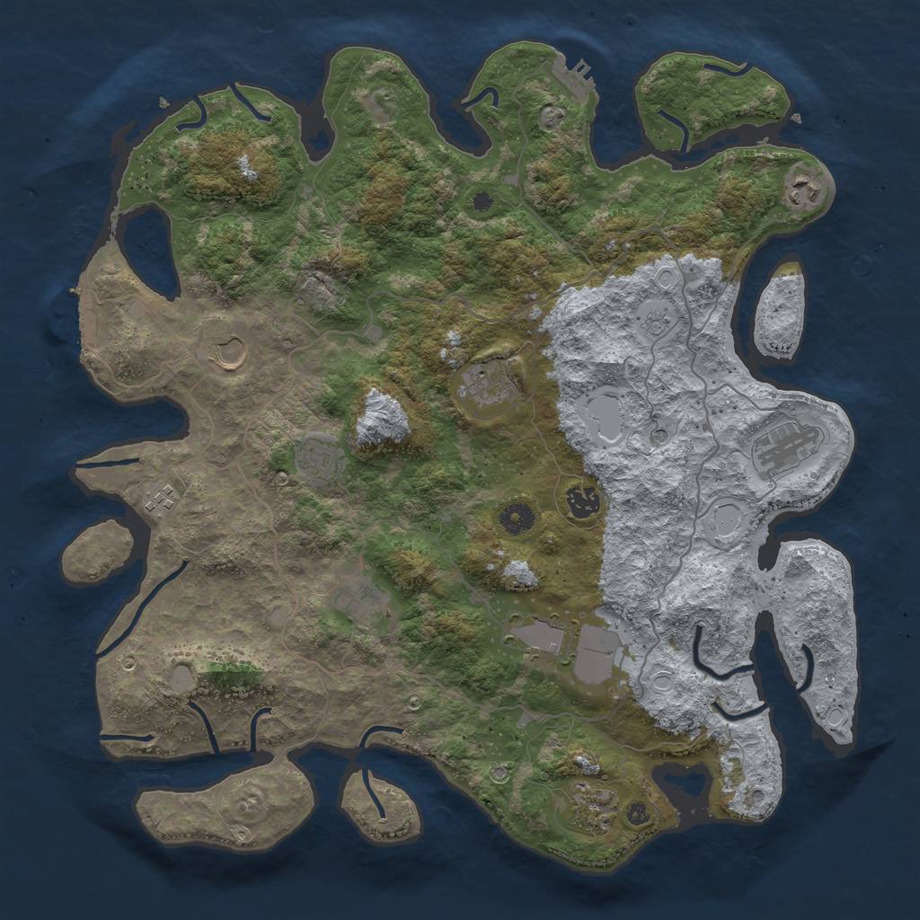 Rust Map: Procedural Map, Size: 4200, Seed: 291936796, 19 Monuments