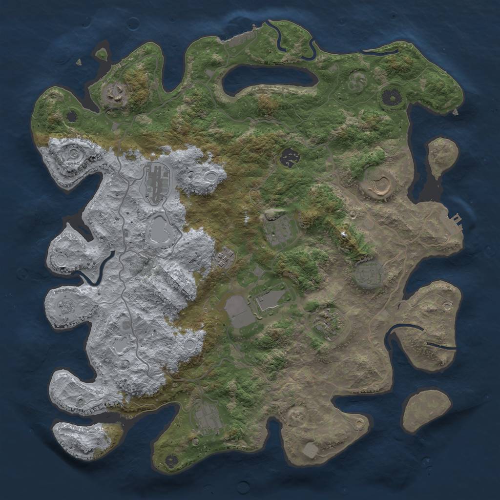 Rust Map: Procedural Map, Size: 4000, Seed: 12716, 19 Monuments