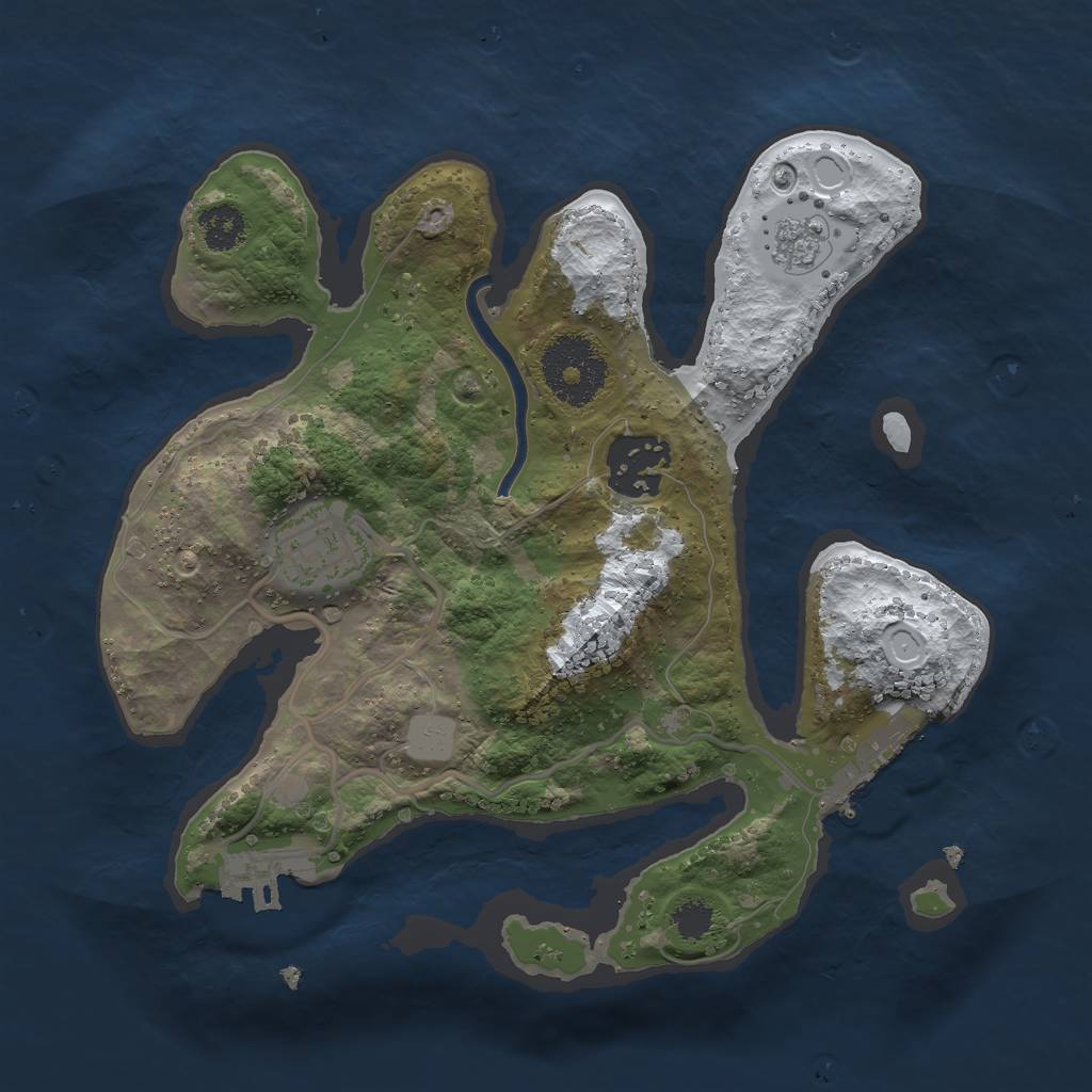 Rust Map: Procedural Map, Size: 2500, Seed: 18171, 10 Monuments