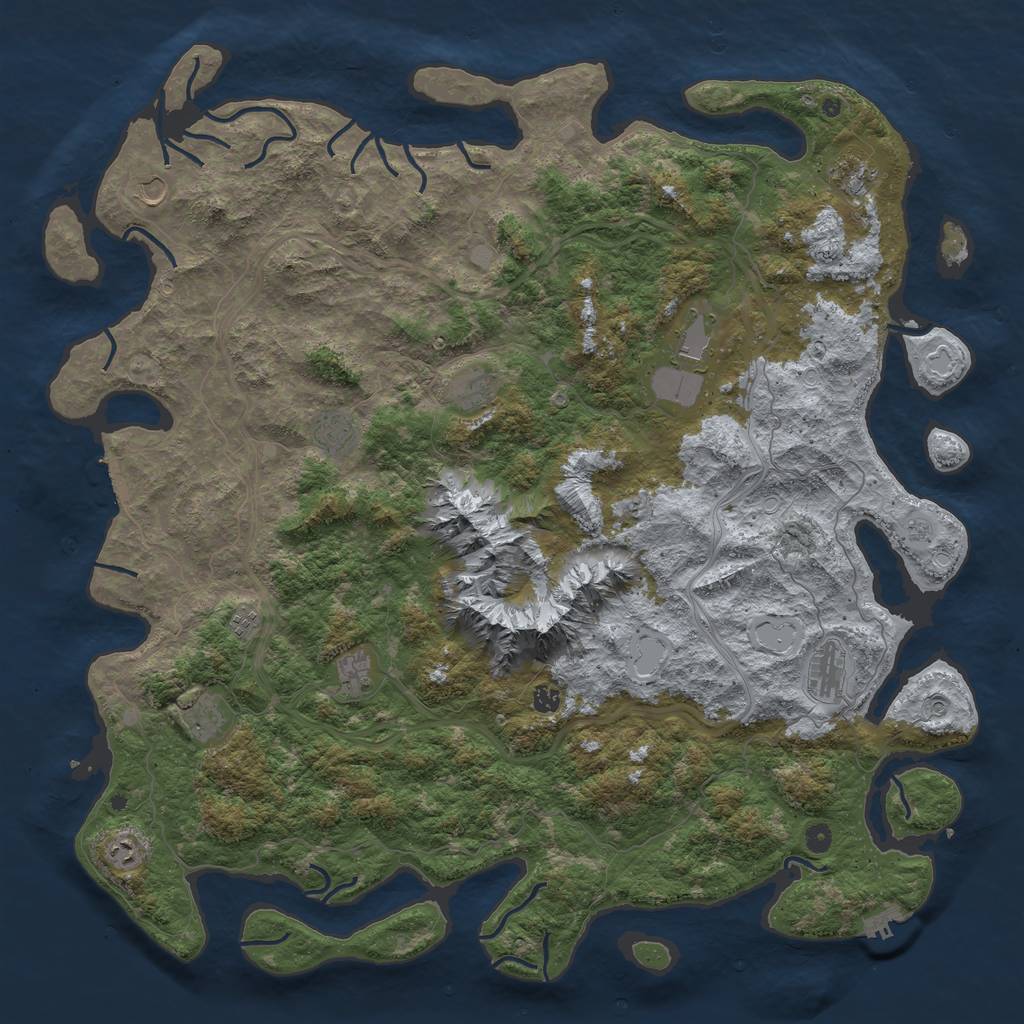 Rust Map: Procedural Map, Size: 5500, Seed: 1933902018, 20 Monuments