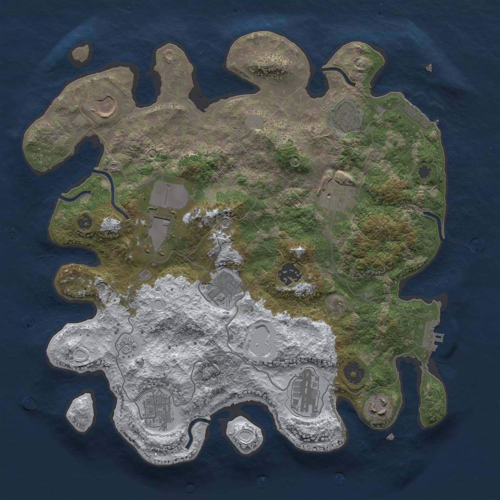 Rust Map: Procedural Map, Size: 3500, Seed: 562877886, 18 Monuments