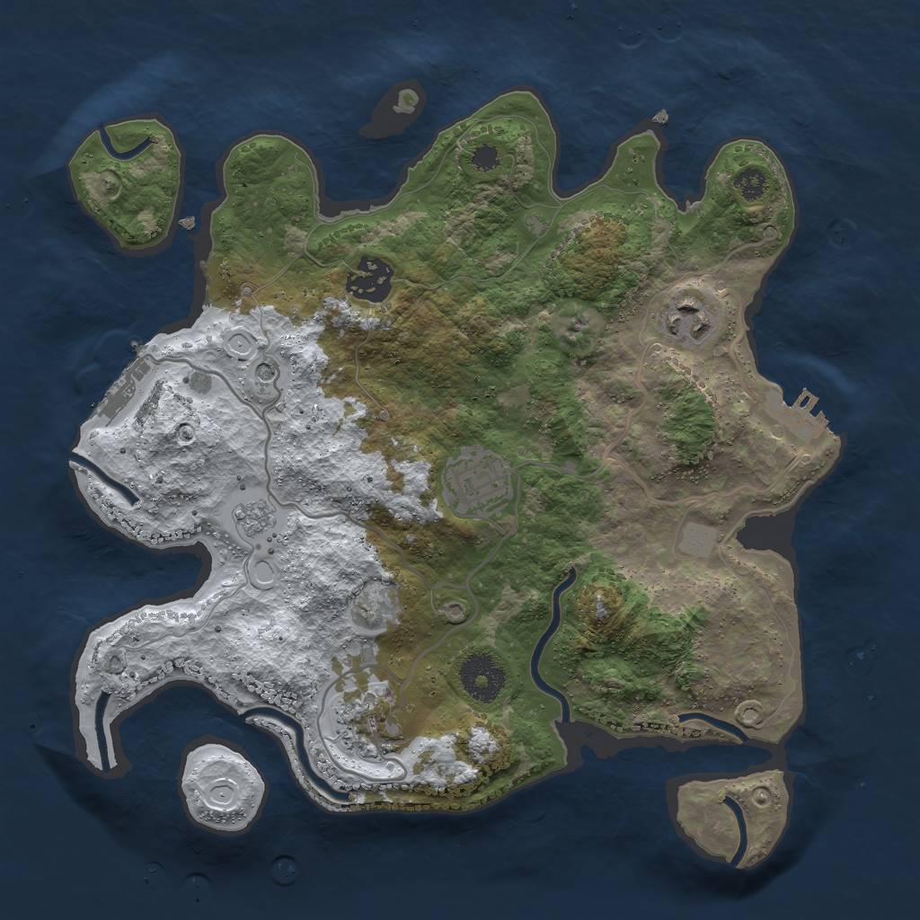 Rust Map: Procedural Map, Size: 3000, Seed: 118812817, 13 Monuments