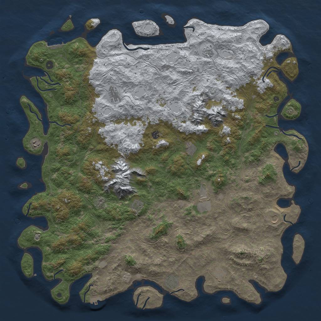 Rust Map: Procedural Map, Size: 6000, Seed: 6229489, 20 Monuments