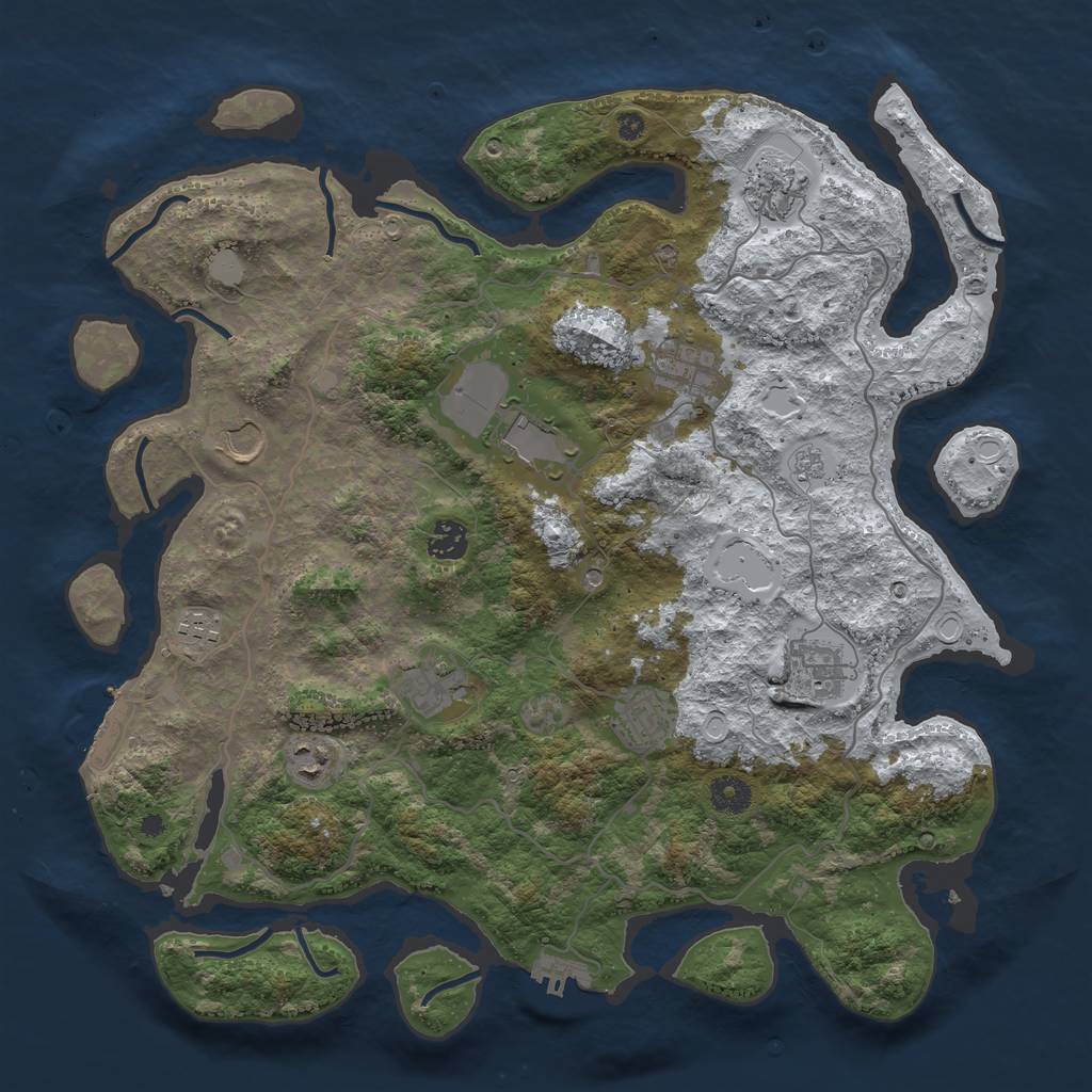 Rust Map: Procedural Map, Size: 4000, Seed: 5612729, 19 Monuments