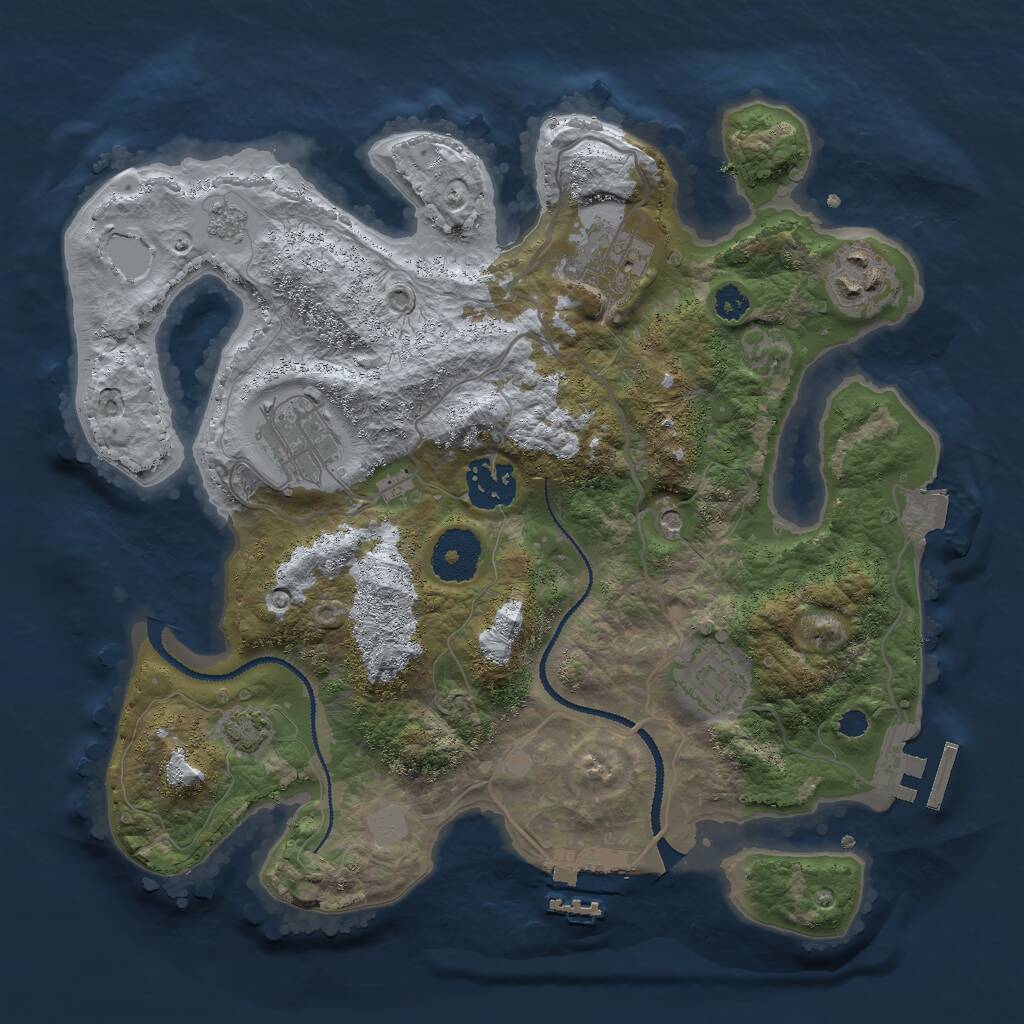 Rust Map: Procedural Map, Size: 3000, Seed: 28177123, 11 Monuments