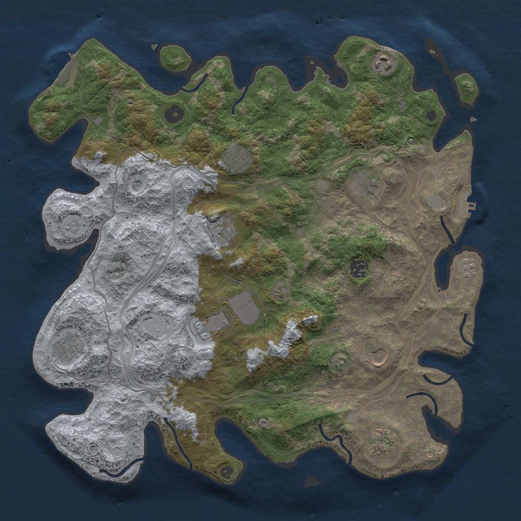 Rust Map: Procedural Map, Size: 4250, Seed: 54514972, 19 Monuments
