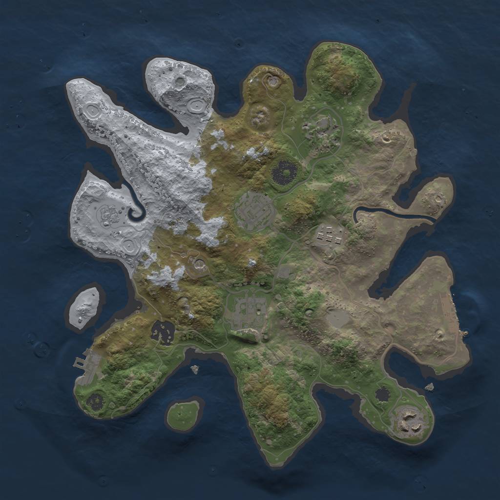 Rust Map: Procedural Map, Size: 3000, Seed: 1841112198, 15 Monuments