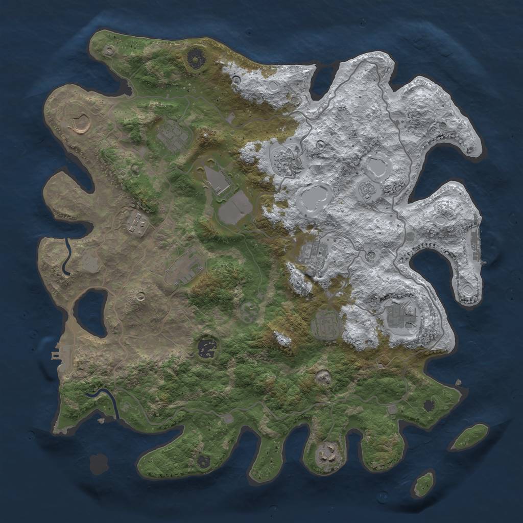 Rust Map: Procedural Map, Size: 4000, Seed: 73482905, 20 Monuments