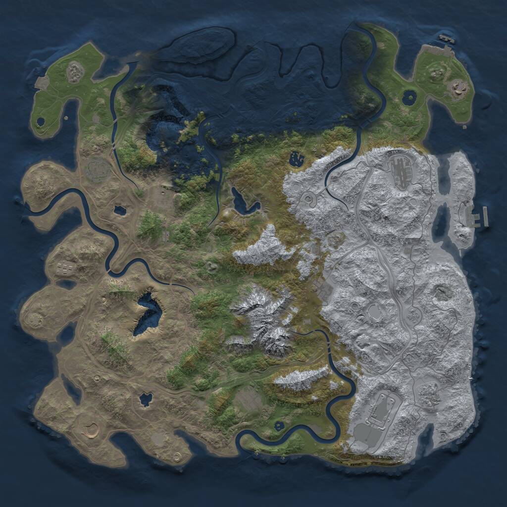 Rust Map: Procedural Map, Size: 5000, Seed: 6192988, 17 Monuments