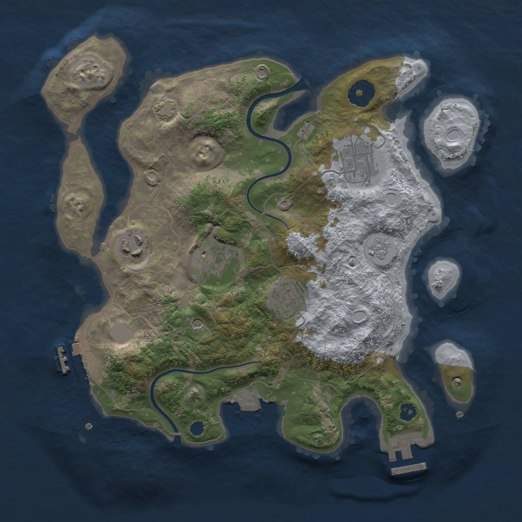 Rust Map: Procedural Map, Size: 3000, Seed: 63452334, 10 Monuments