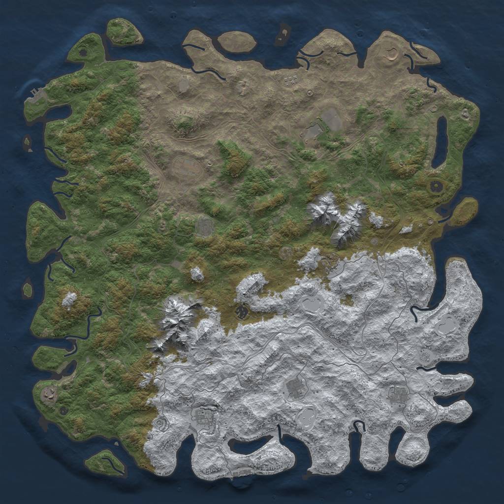 Rust Map: Procedural Map, Size: 6000, Seed: 242, 20 Monuments