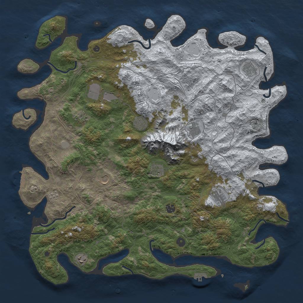 Rust Map: Procedural Map, Size: 5000, Seed: 288358839, 20 Monuments