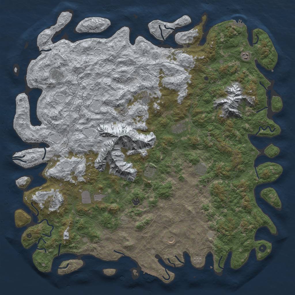 Rust Map: Procedural Map, Size: 6000, Seed: 2147483635, 20 Monuments