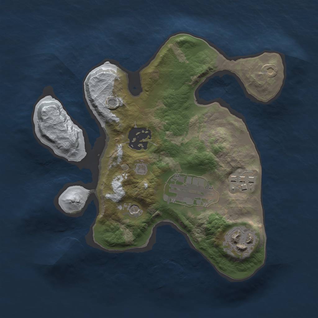 Rust Map: Barren, Size: 2000, Seed: 623209875, 7 Monuments
