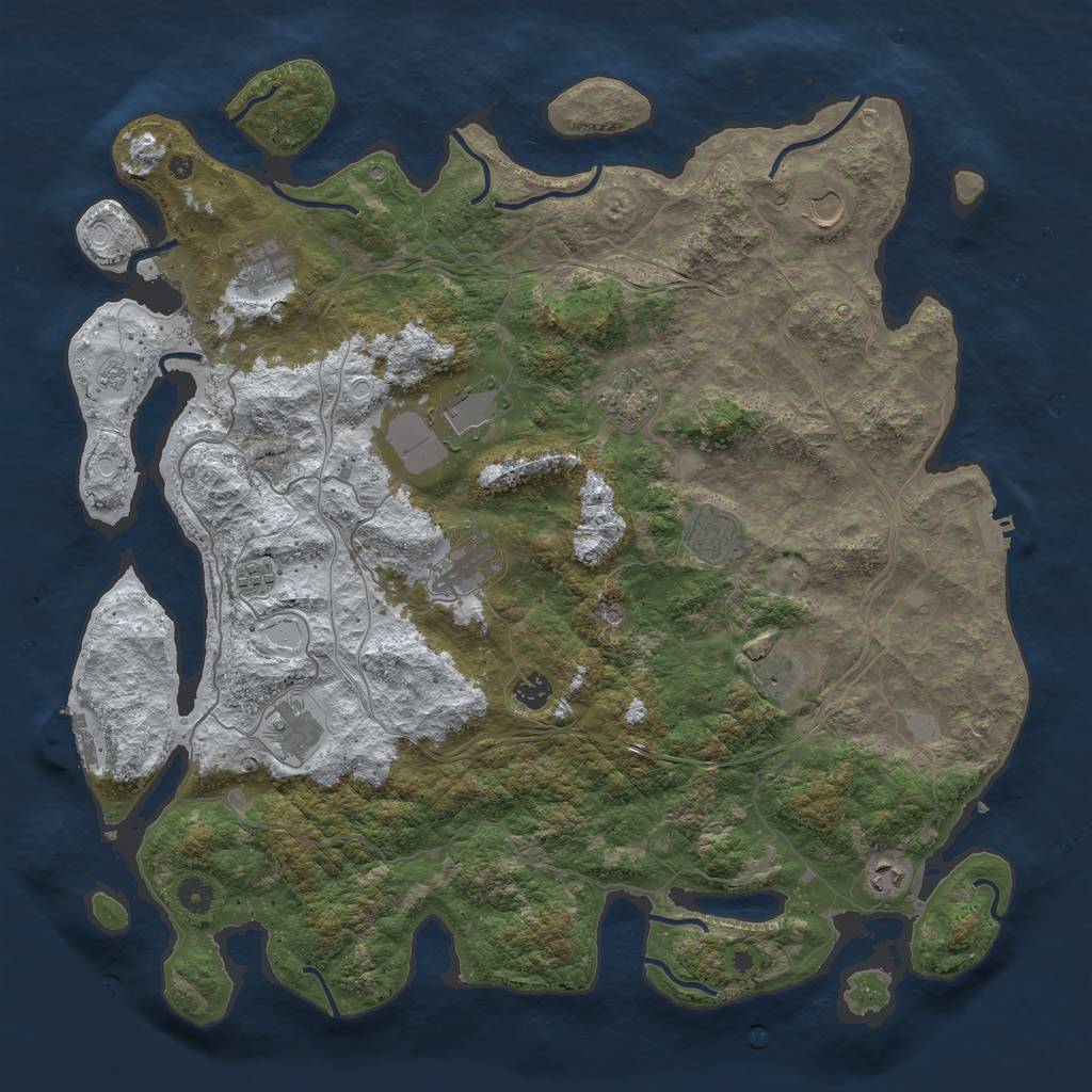 Rust Map: Procedural Map, Size: 4552, Seed: 1195960985, 20 Monuments