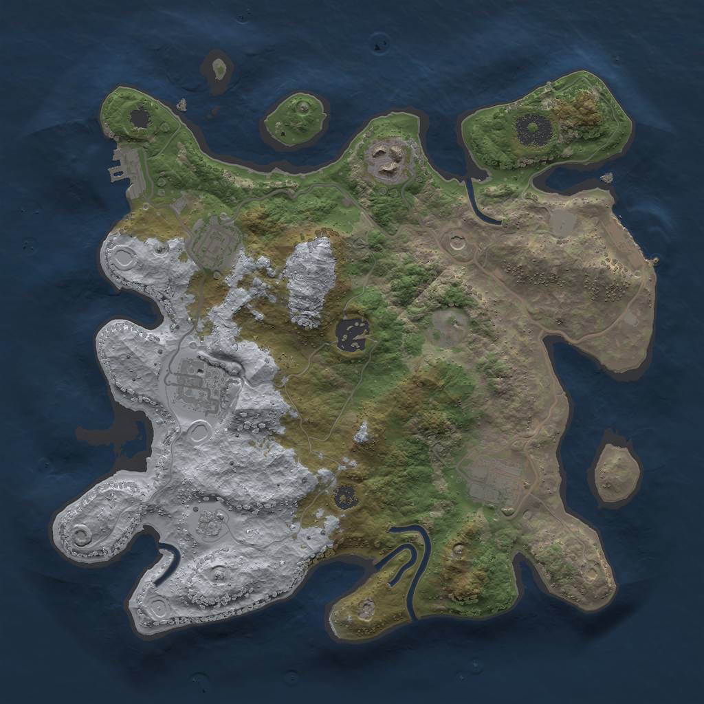 Rust Map: Procedural Map, Size: 3000, Seed: 226966070, 14 Monuments