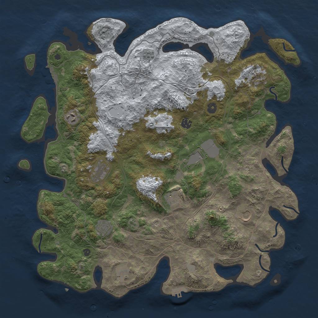Rust Map: Procedural Map, Size: 4500, Seed: 534578898, 19 Monuments