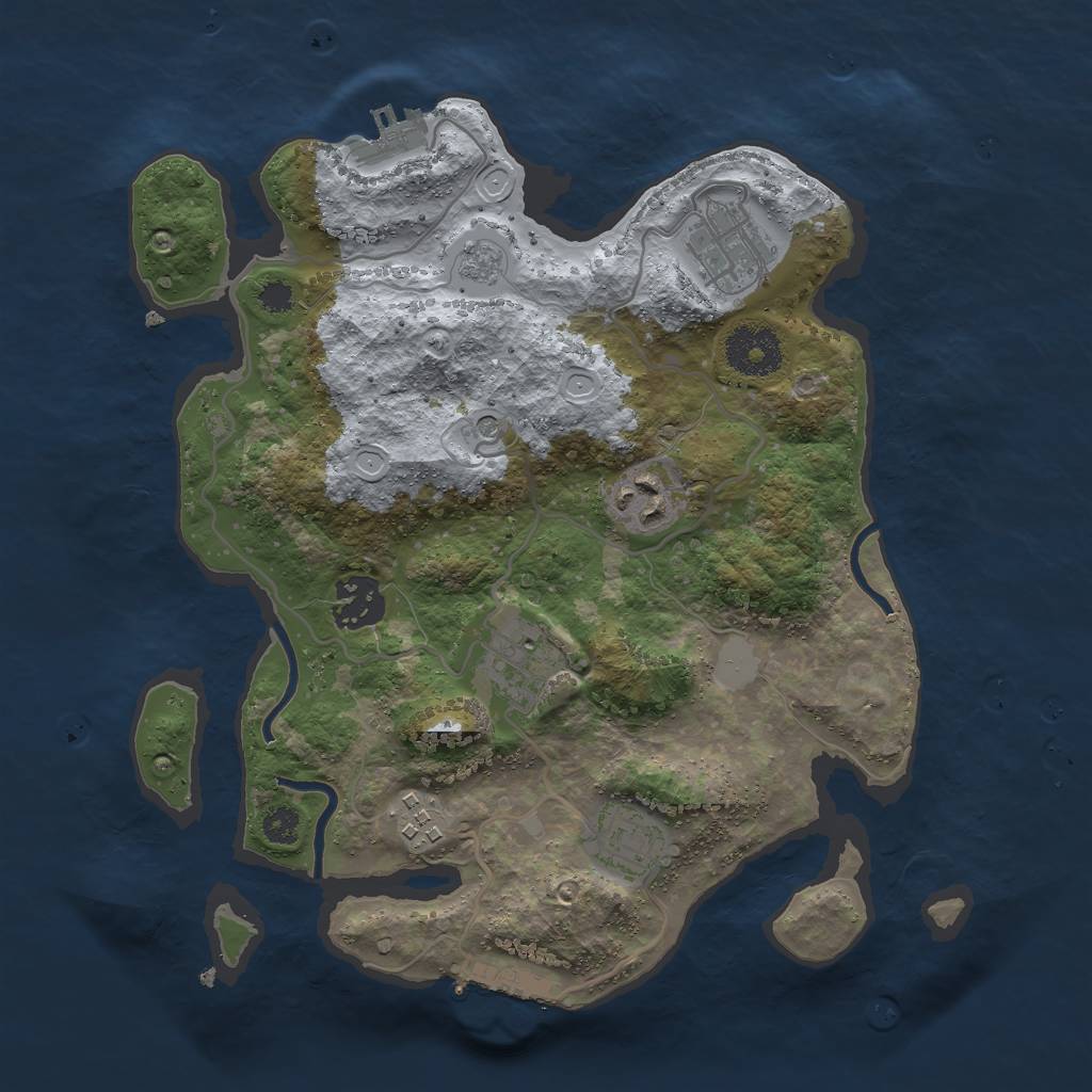 Rust Map: Procedural Map, Size: 3000, Seed: 178562895, 15 Monuments