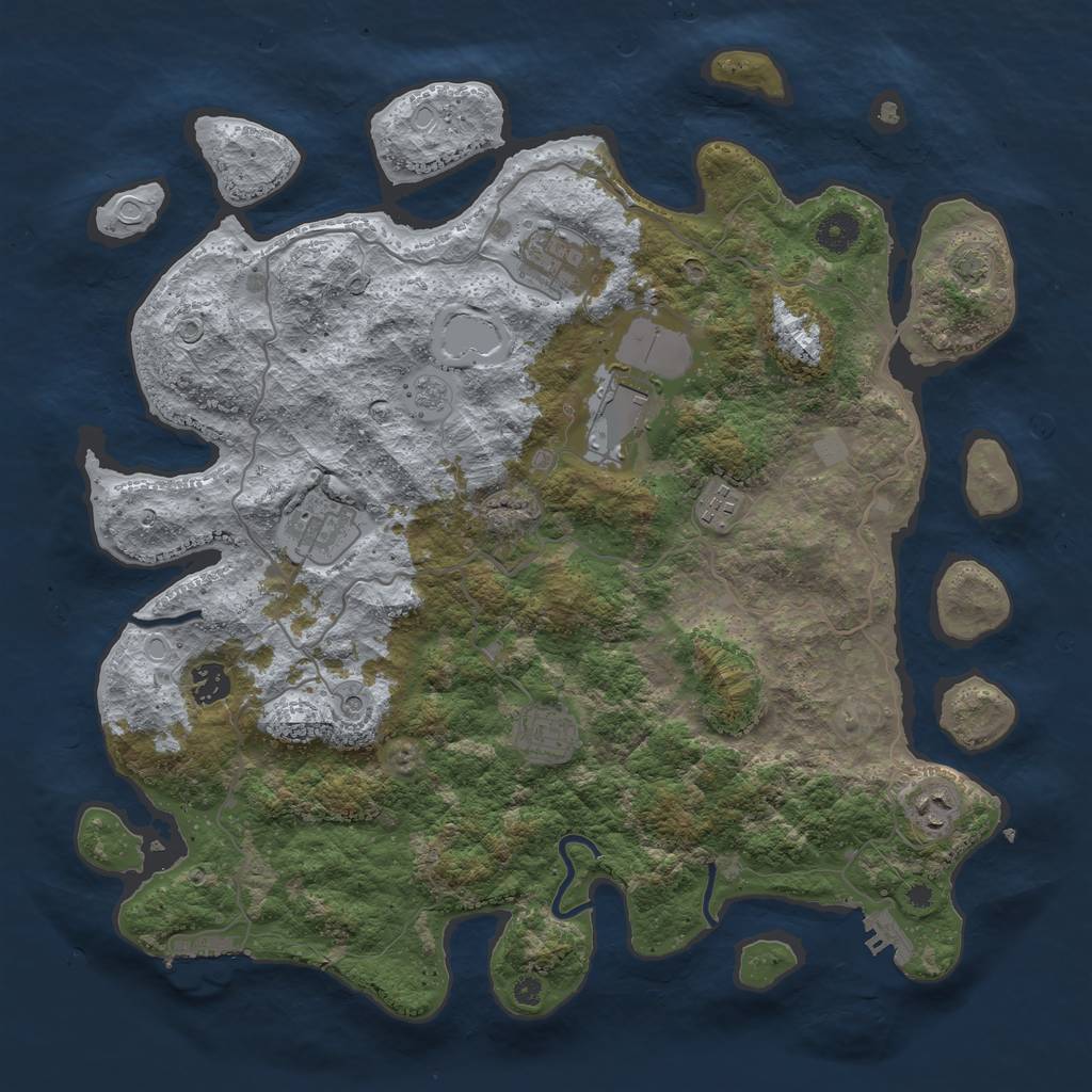 Rust Map: Procedural Map, Size: 4000, Seed: 768, 15 Monuments