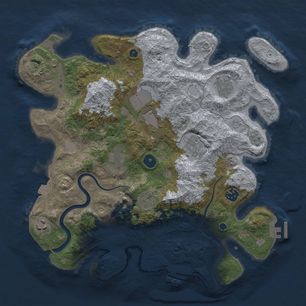 Rust Map: Procedural Map, Size: 3700, Seed: 1571460564, 14 Monuments