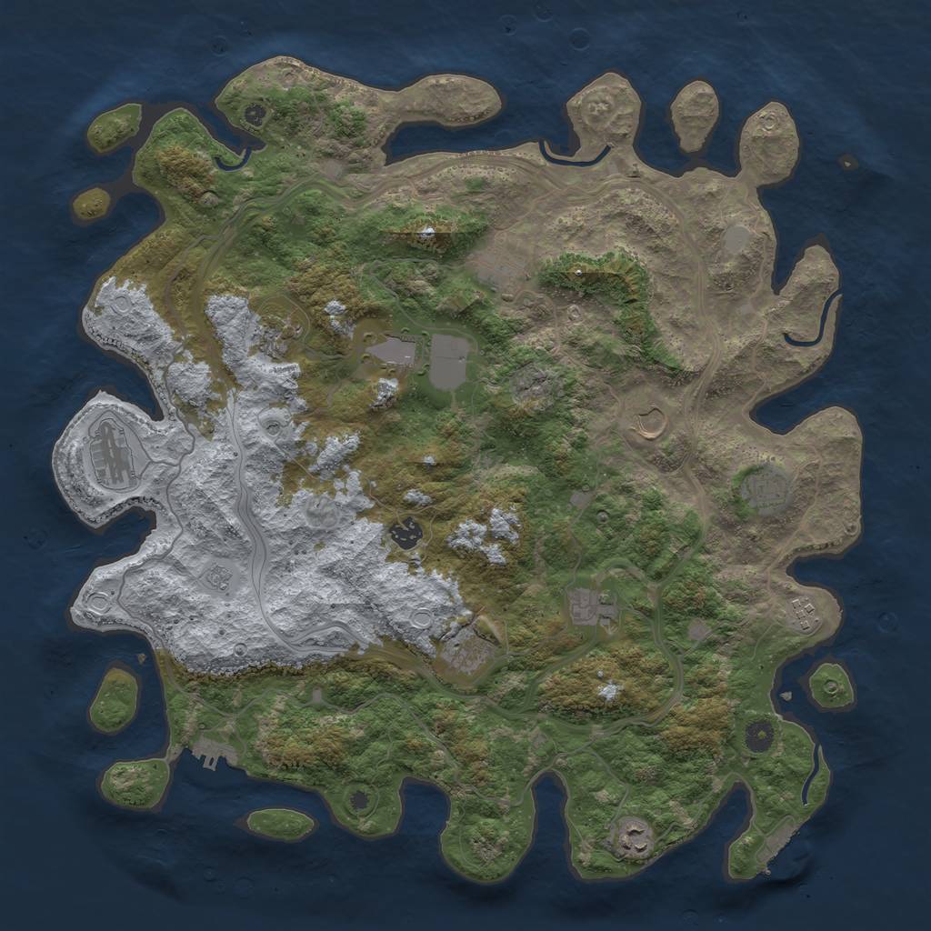 Rust Map: Procedural Map, Size: 4500, Seed: 121399596, 20 Monuments