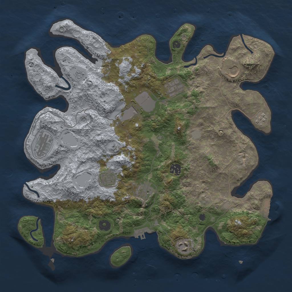 Rust Map: Procedural Map, Size: 3750, Seed: 173462351, 18 Monuments